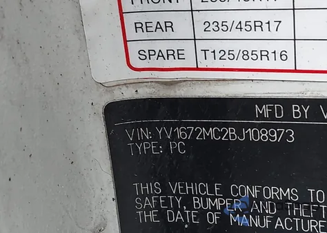 2011 Volvo C70 T5 from USA, damaged, VIN YV1672MC2BJ108973